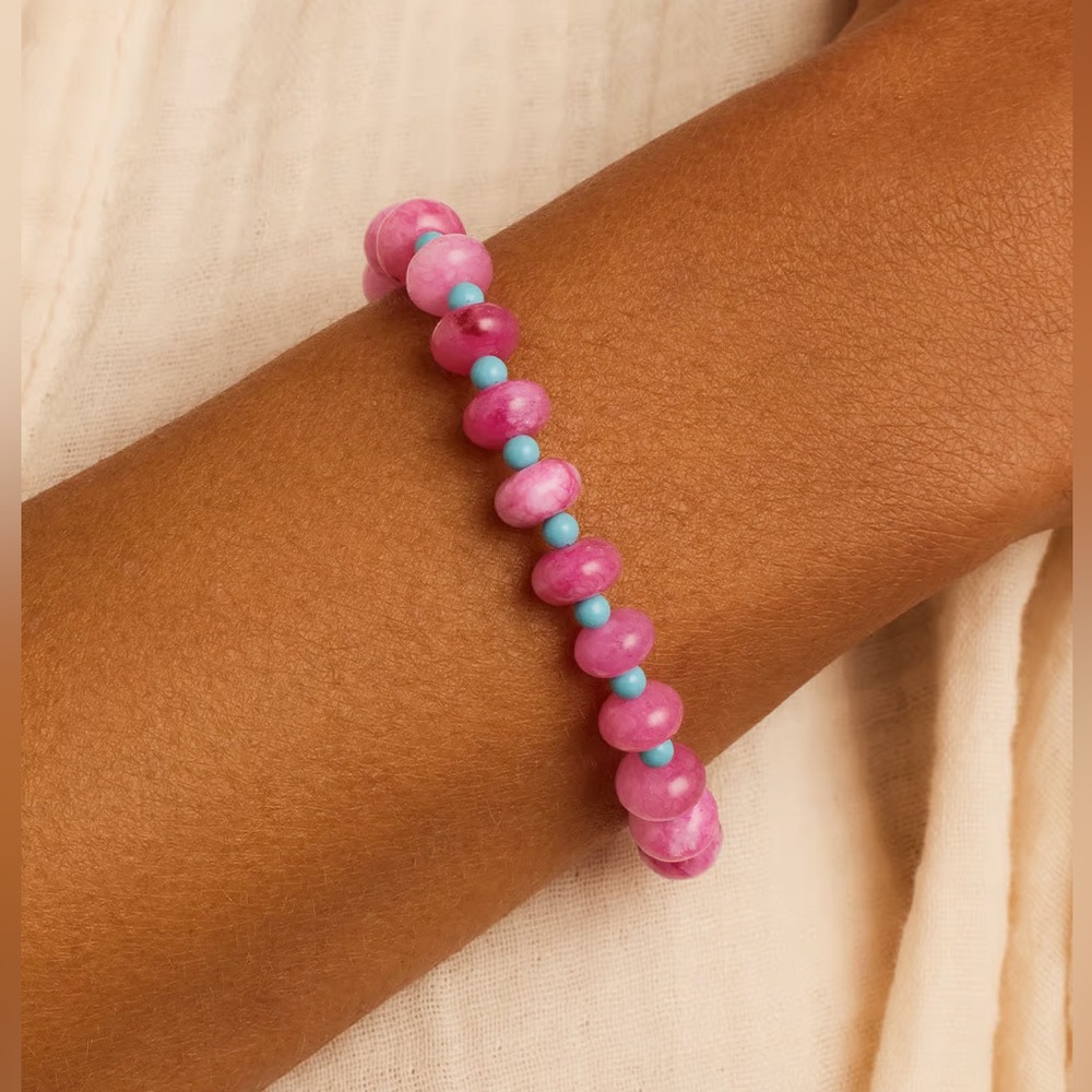 Gorjana Palma Pink Quartz Bracelet New